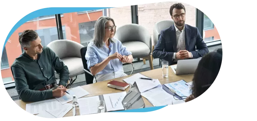 CFO in a planning session with her team