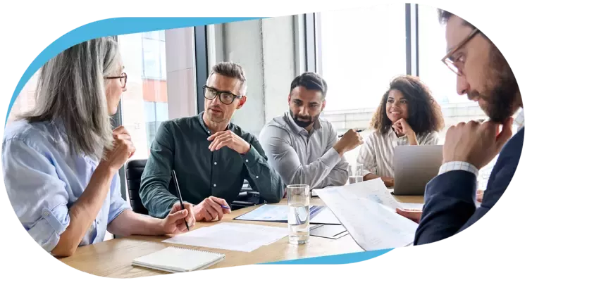CFO in a planning session with her team