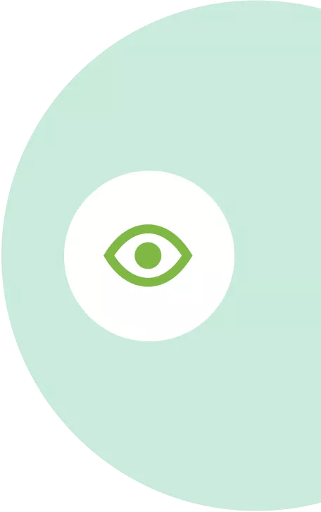 Eye icon on green background